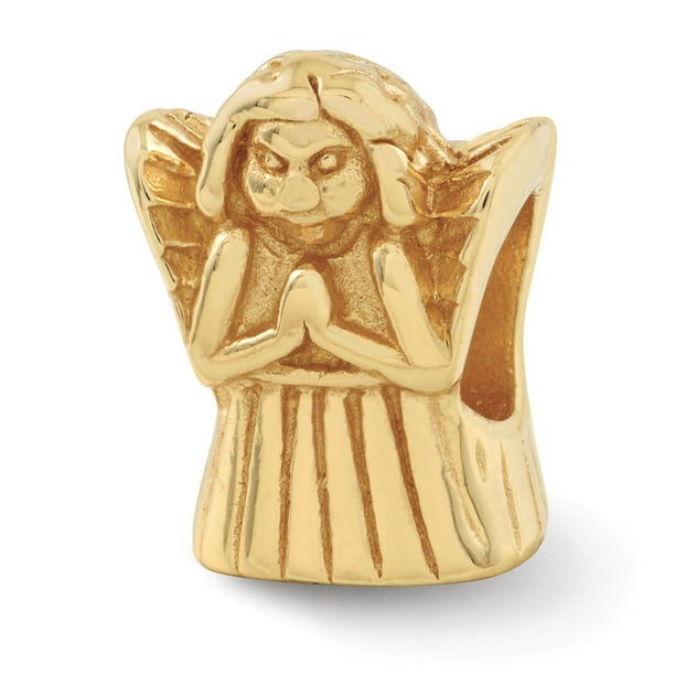 Sterling Silver 14k Gold-plated Reflections Praying Angel Bead Sterling Silver 14k Gold-plated Reflections Praying Angel Bead